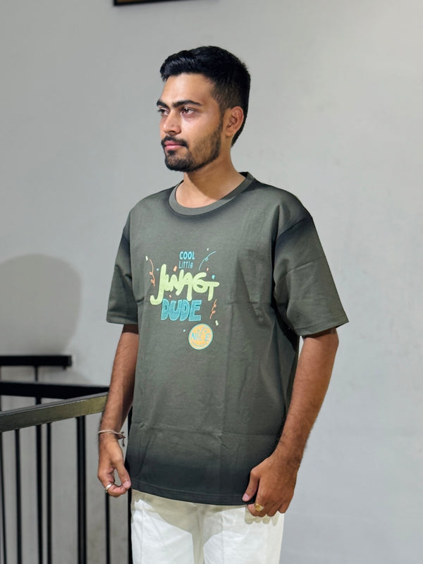 ORC 005 D.Green Oversized Down Shoulder T-Shirt