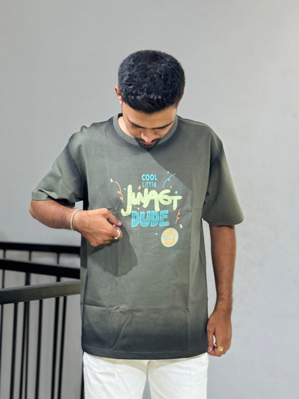 ORC 005 D.Green Oversized Down Shoulder T-Shirt