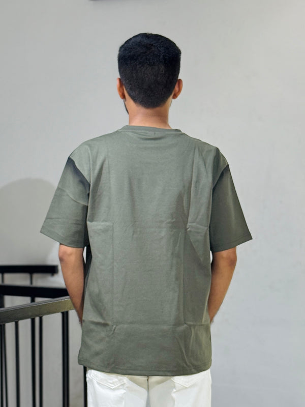 ORC 005 D.Green Oversized Down Shoulder T-Shirt