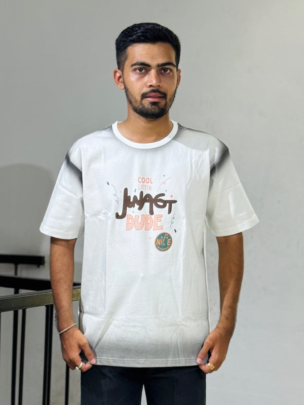ORC 005 White Oversized Down Shoulder T-Shirt