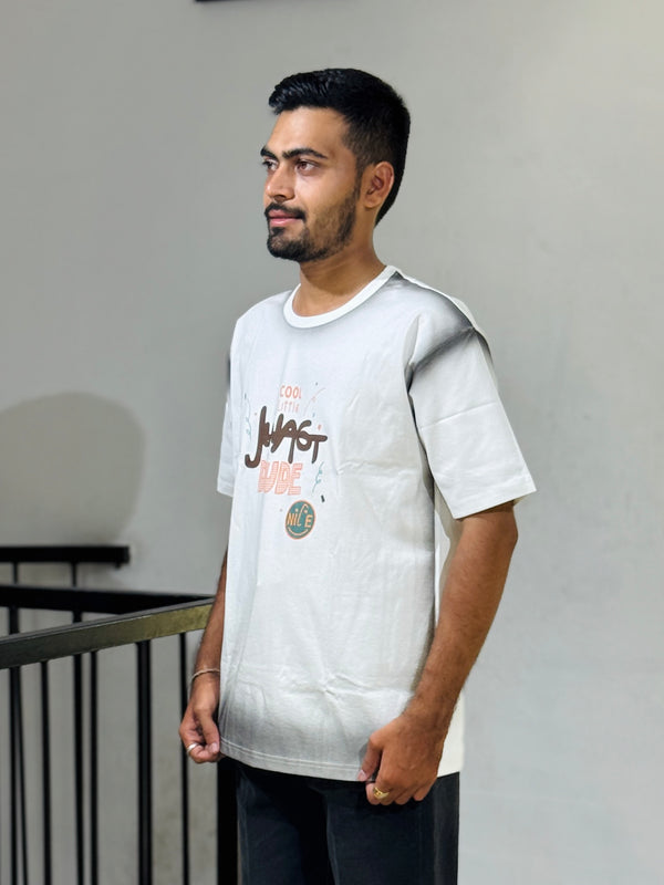 ORC 005 White Oversized Down Shoulder T-Shirt