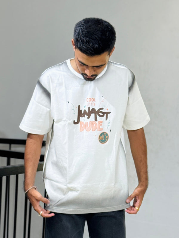 ORC 005 White Oversized Down Shoulder T-Shirt