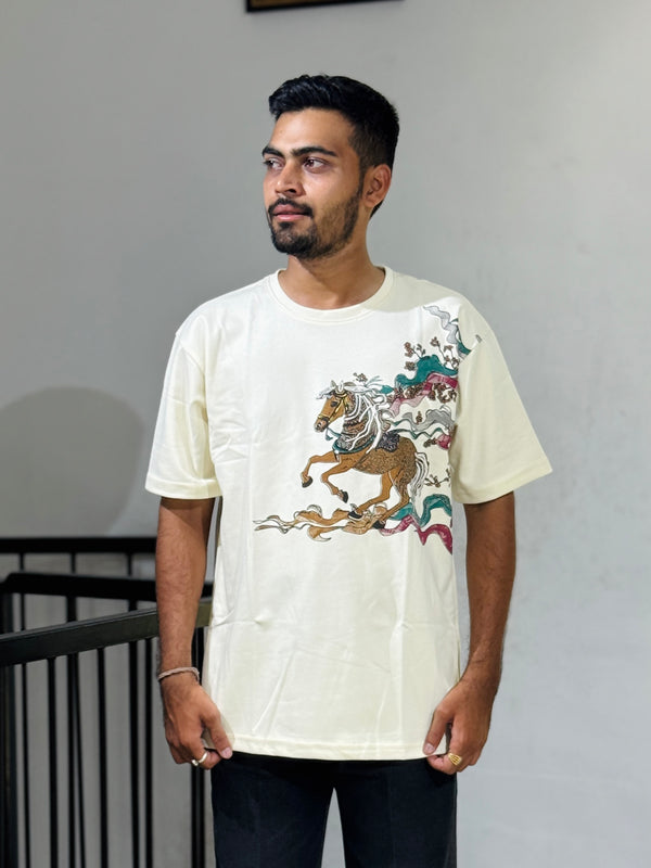ORC 006 Horse Creeam Oversized T-Shirt
