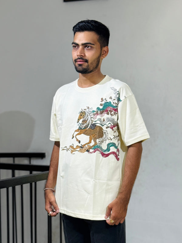 ORC 006 Horse Creeam Oversized T-Shirt