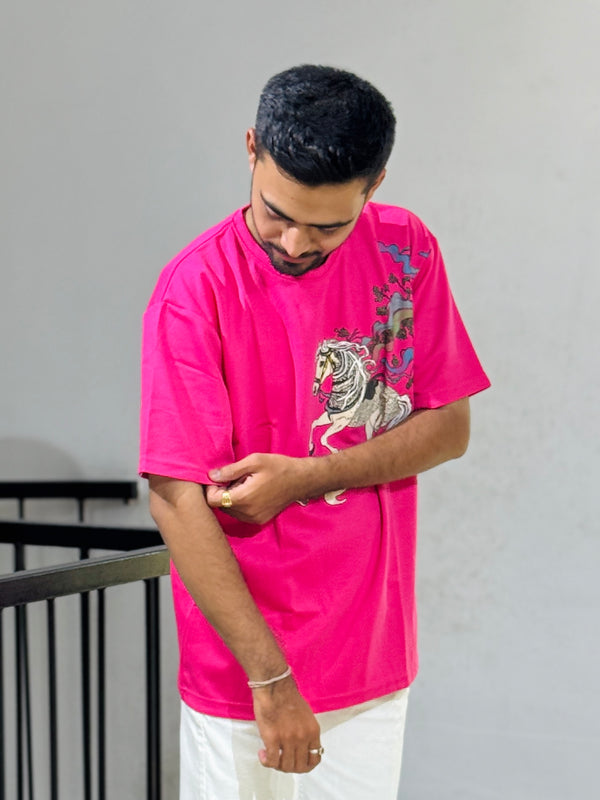 ORC 006 Horse Pink Oversized T-Shirt