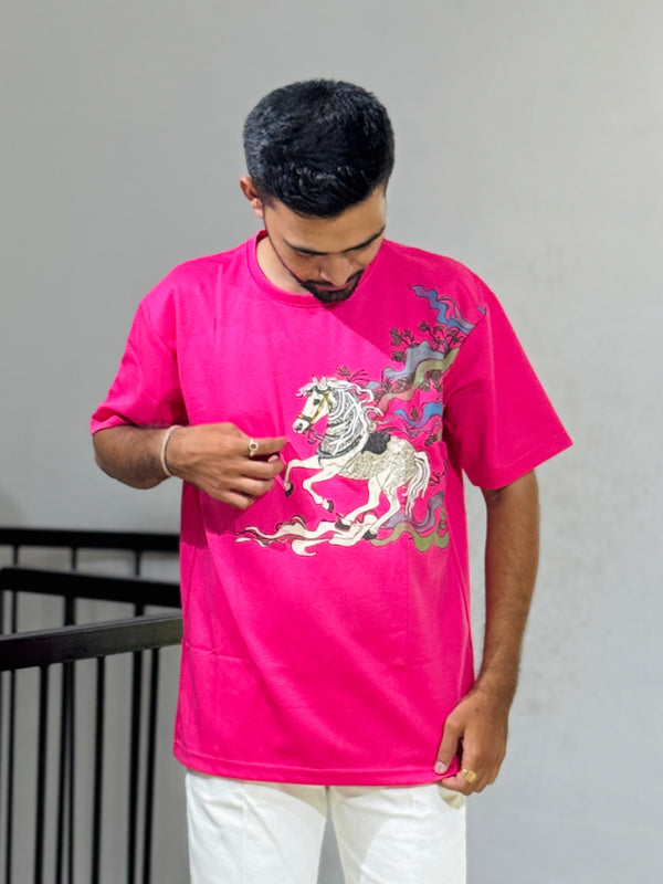 ORC 006 Horse Pink Oversized T-Shirt