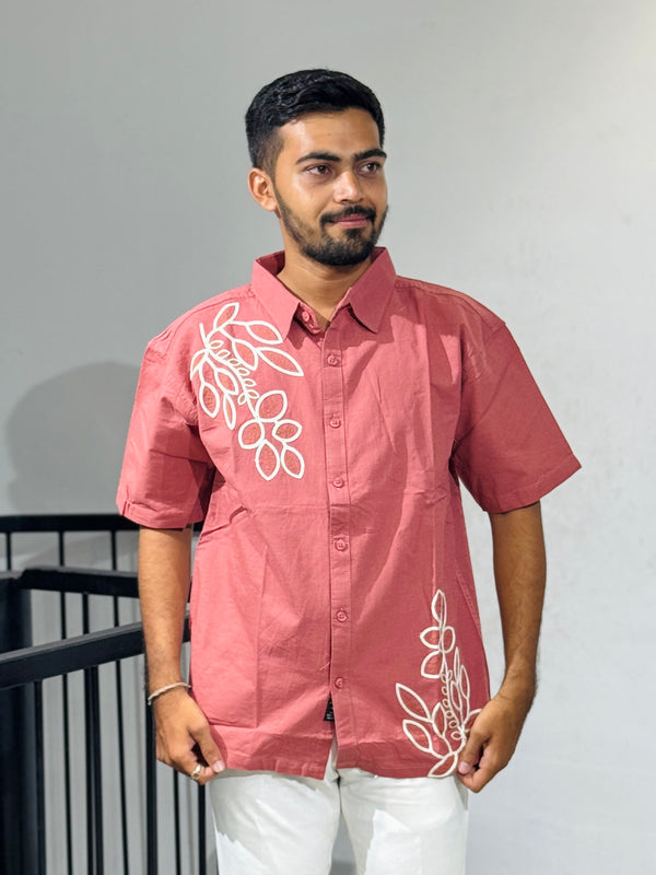 RE-08 Lite Pink Embroidery Shirts