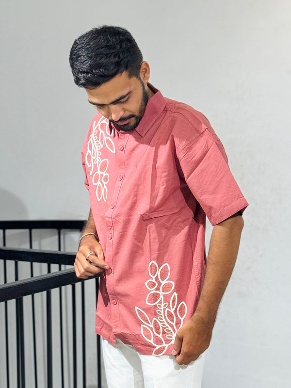RE-08 Lite Pink Embroidery Shirts