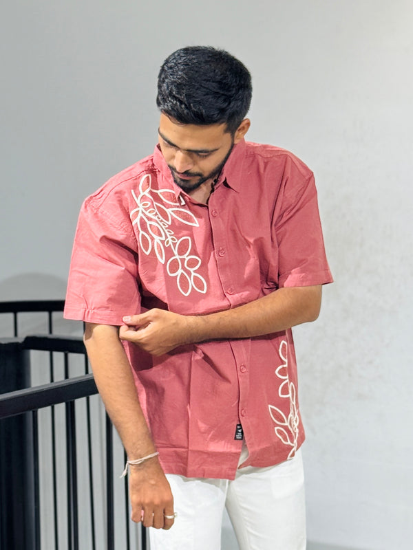 RE-08 Lite Pink Embroidery Shirts