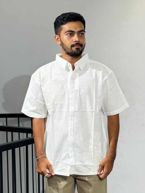RE-08 White Embroidery Shirts
