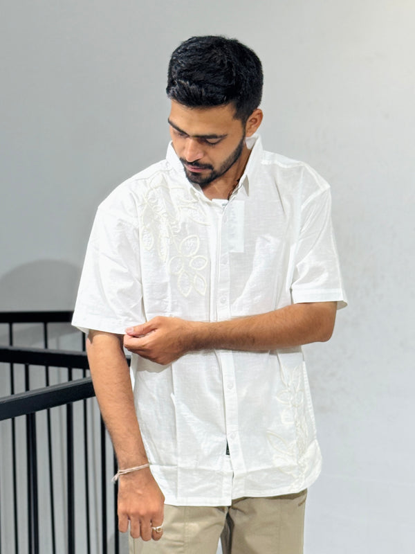 RE-08 White Embroidery Shirts