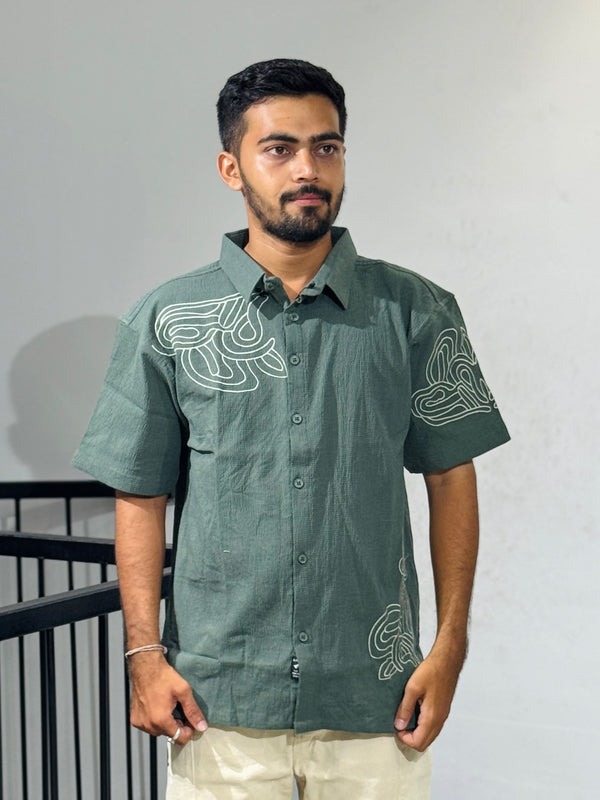 RE-39881 Green Embroidery Shirts