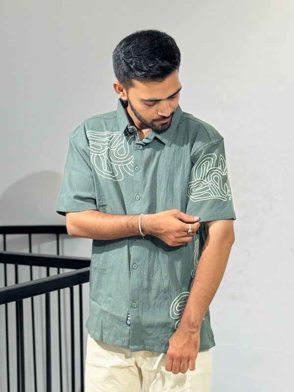 RE-39881 Green Embroidery Shirts