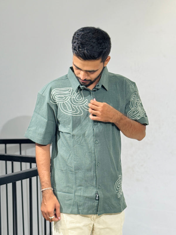 RE-39881 Green Embroidery Shirts