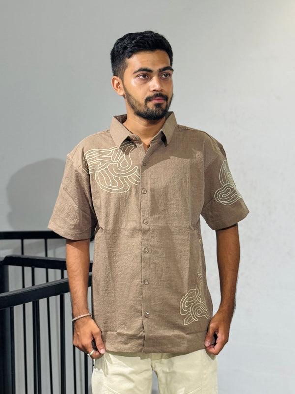RE-39881 Khakhi Embroidery Shirts