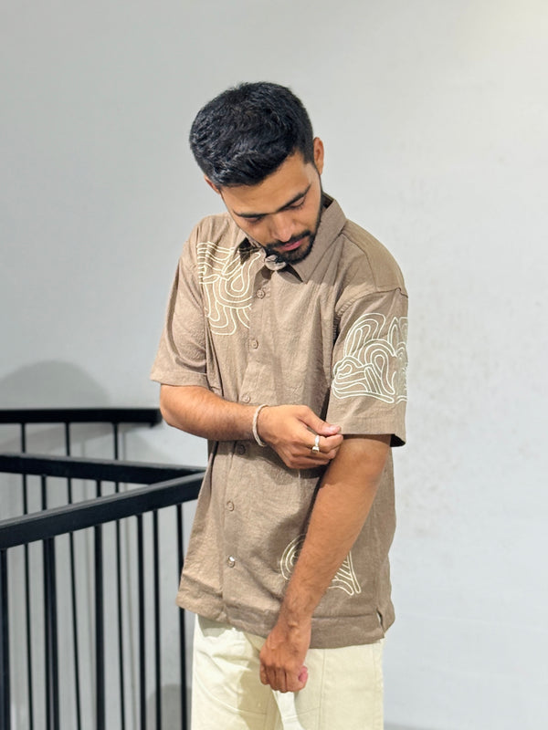 RE-39881 Khakhi Embroidery Shirts