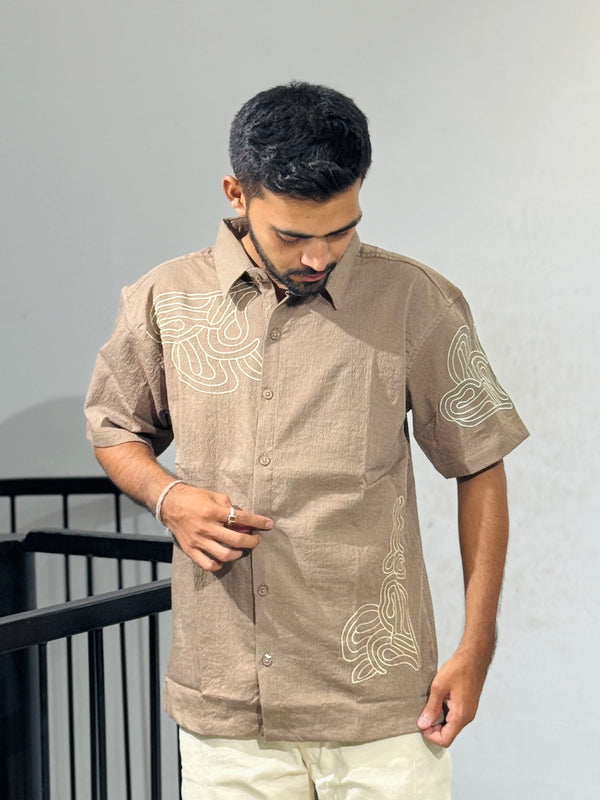 RE-39881 Khakhi Embroidery Shirts