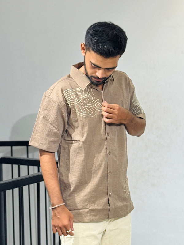 RE-39881 Khakhi Embroidery Shirts