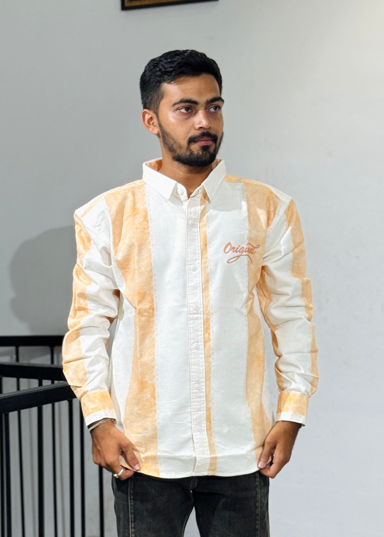 RE-75 WHITE ORANGE SHIRT
