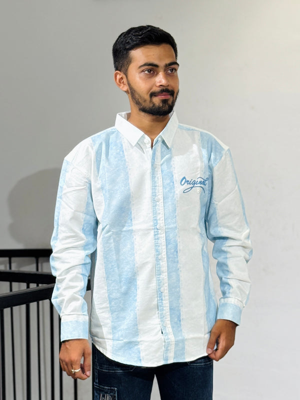 RE-75 WHITE SKY BLUE SHIRT