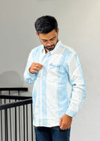 RE-75 WHITE SKY BLUE SHIRT