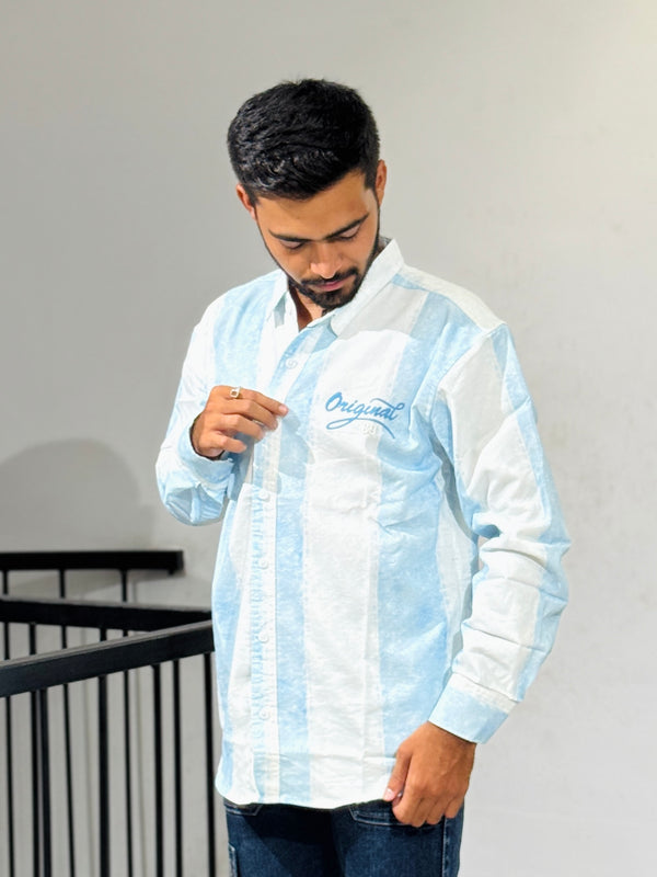 RE-75 WHITE SKY BLUE SHIRT