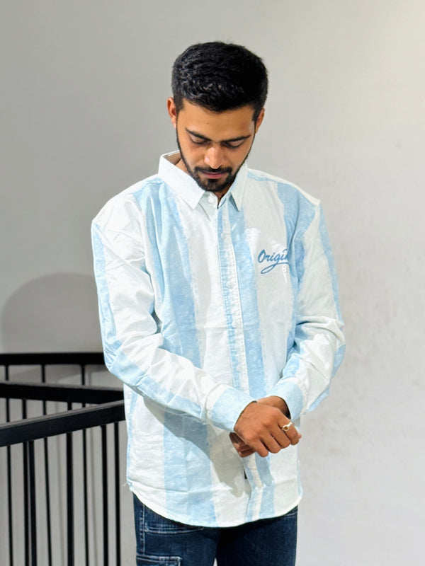 RE-75 WHITE SKY BLUE SHIRT