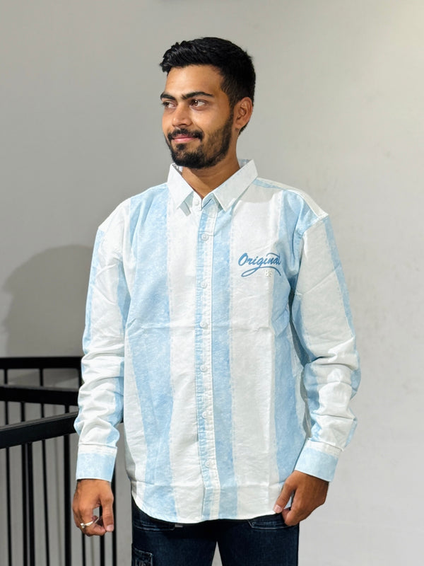 RE-75 WHITE SKY BLUE SHIRT
