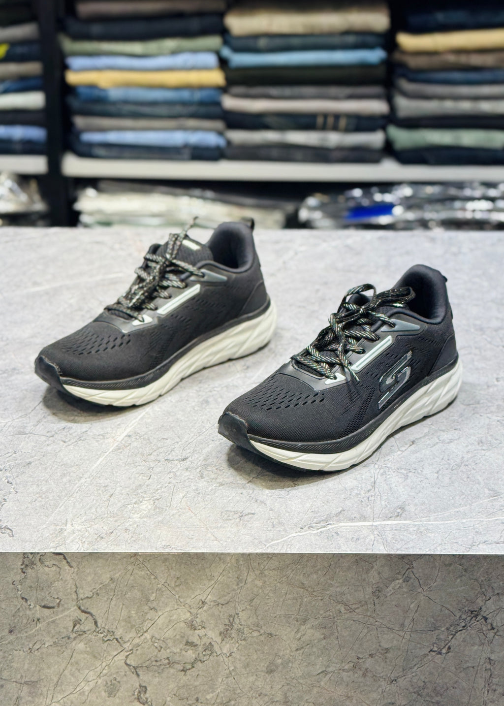 RUN GR-07 BLACK GREY COMFORT SHOES