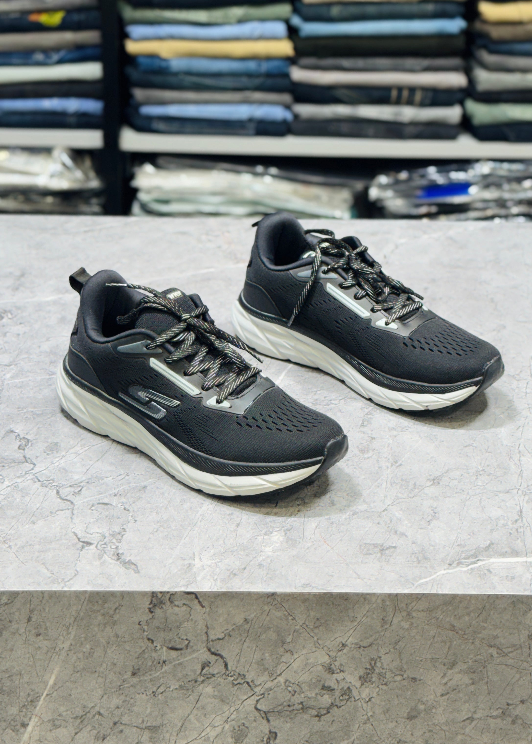 RUN GR-07 BLACK GREY COMFORT SHOES