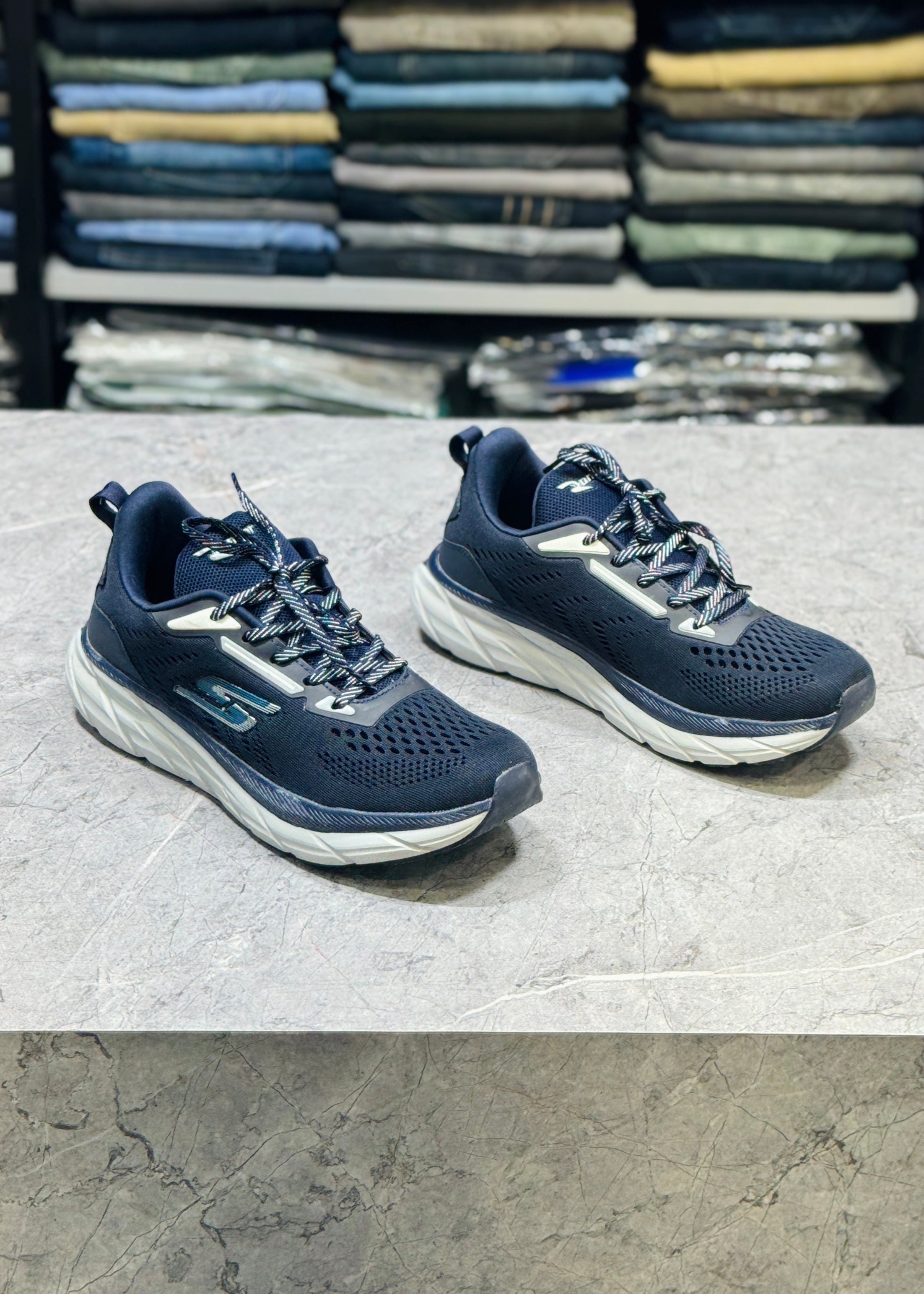 RUN GR-07 NAVY BLUE COMFORT SHOES