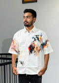 TGT 623 Egale Print Down Shoulder Shirt