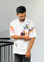 TGT 623 Egale Print Down Shoulder Shirt