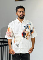 TGT 623 Egale Print Down Shoulder Shirt