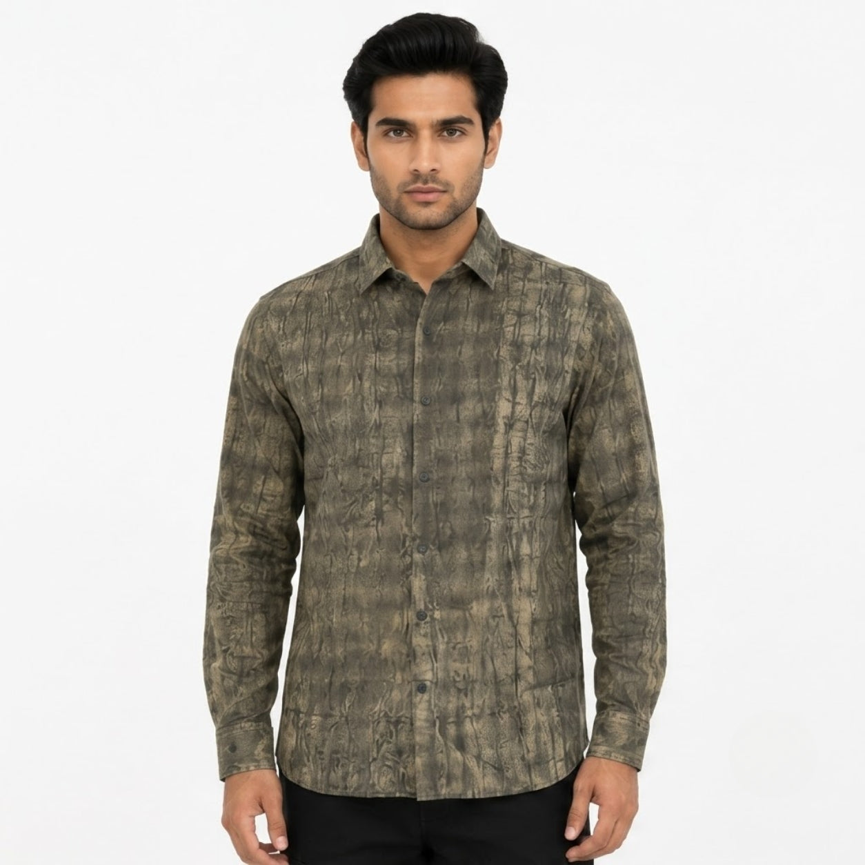 XC-6339 GREEN IMPORTED FABRIC SHIRT