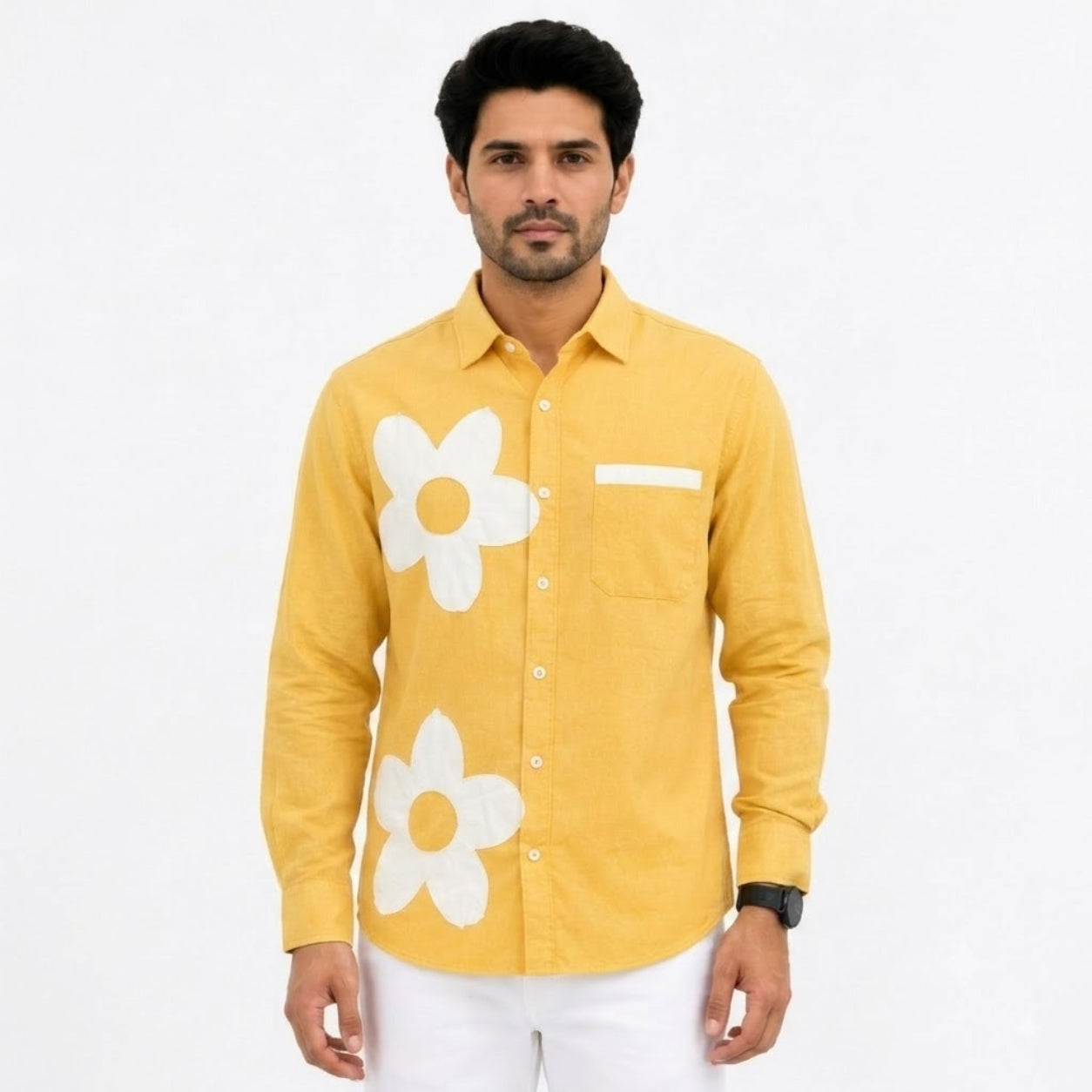 BS-965 FLOWER CREATION LINAN YELLOW SHIRT
