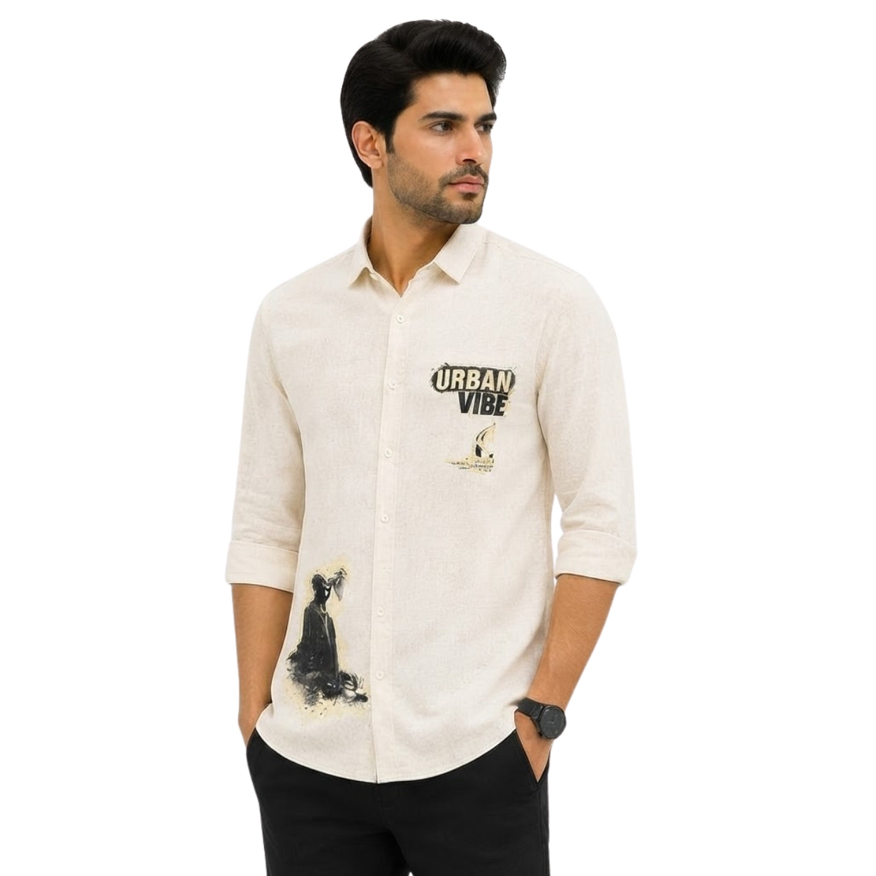 OB-975-A LINAN FABRIC SHIRT