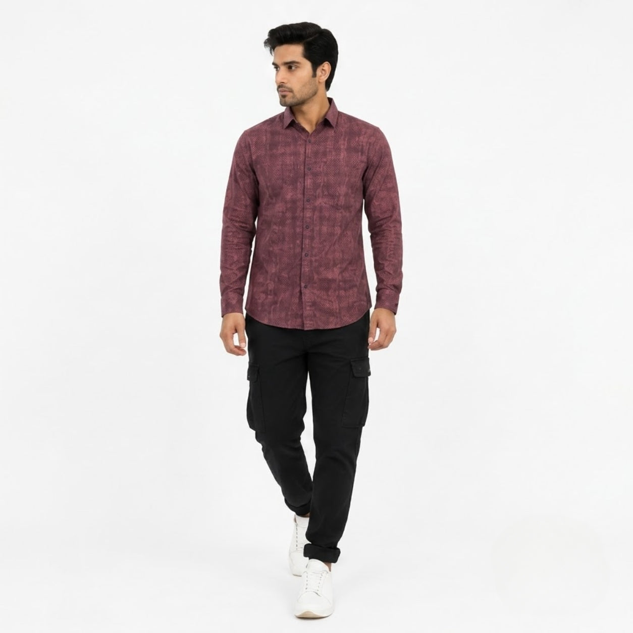 XC-6339 MARRON IMPORTED FABRIC SHIRT