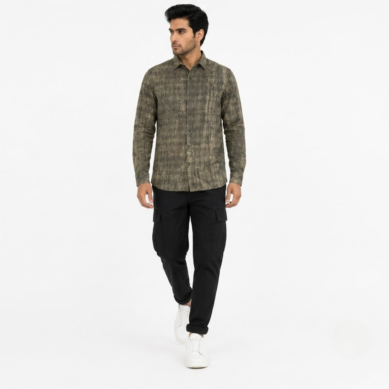 XC-6339 GREEN IMPORTED FABRIC SHIRT