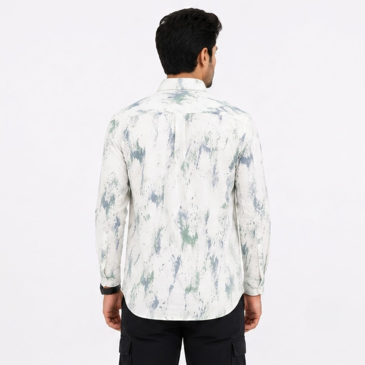 XC-8224 WHITE GREEN SHADED SHIRT