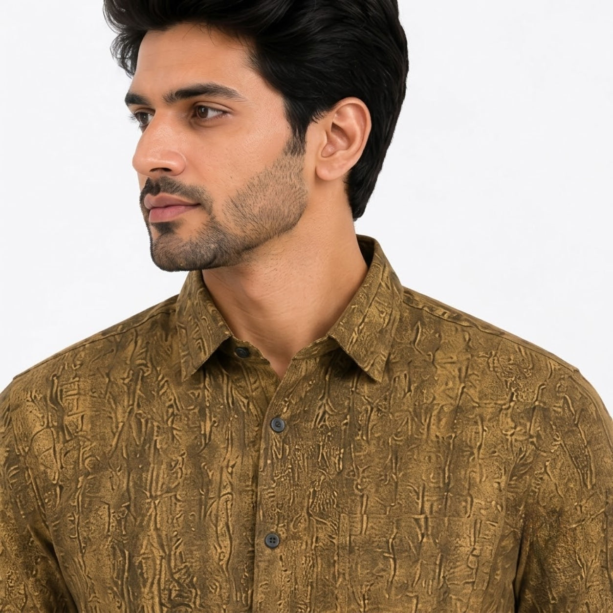 XC-6339 BROWN IMPORTED FABRIC SHIRT