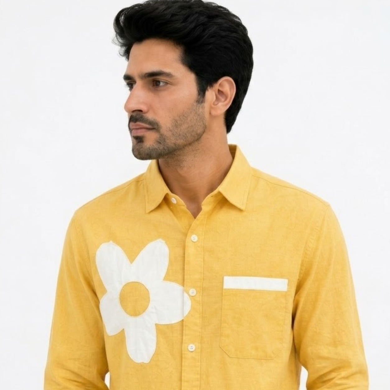 BS-965 FLOWER CREATION LINAN YELLOW SHIRT