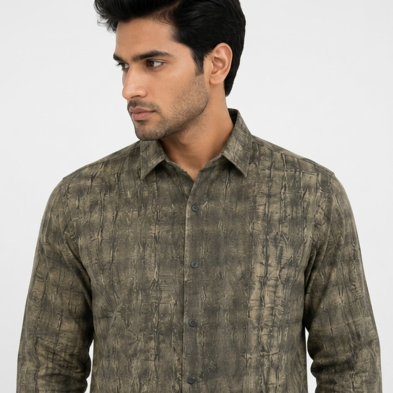XC-6339 GREEN IMPORTED FABRIC SHIRT