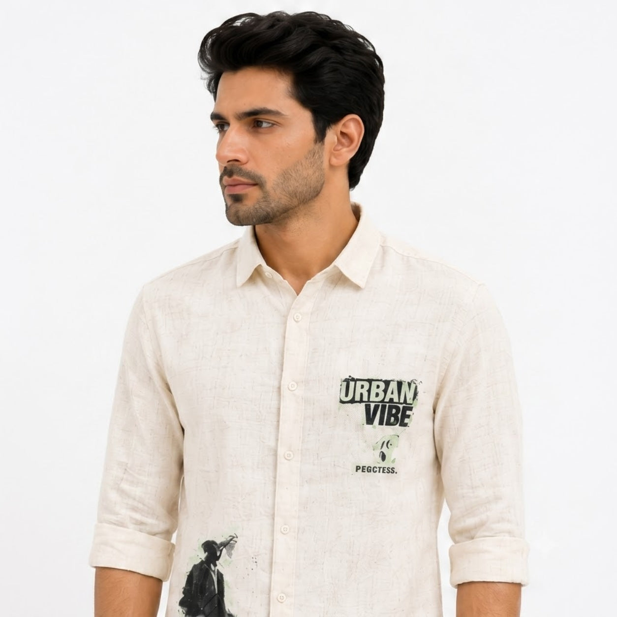 OB-975-B LINAN FABRIC SHIRT