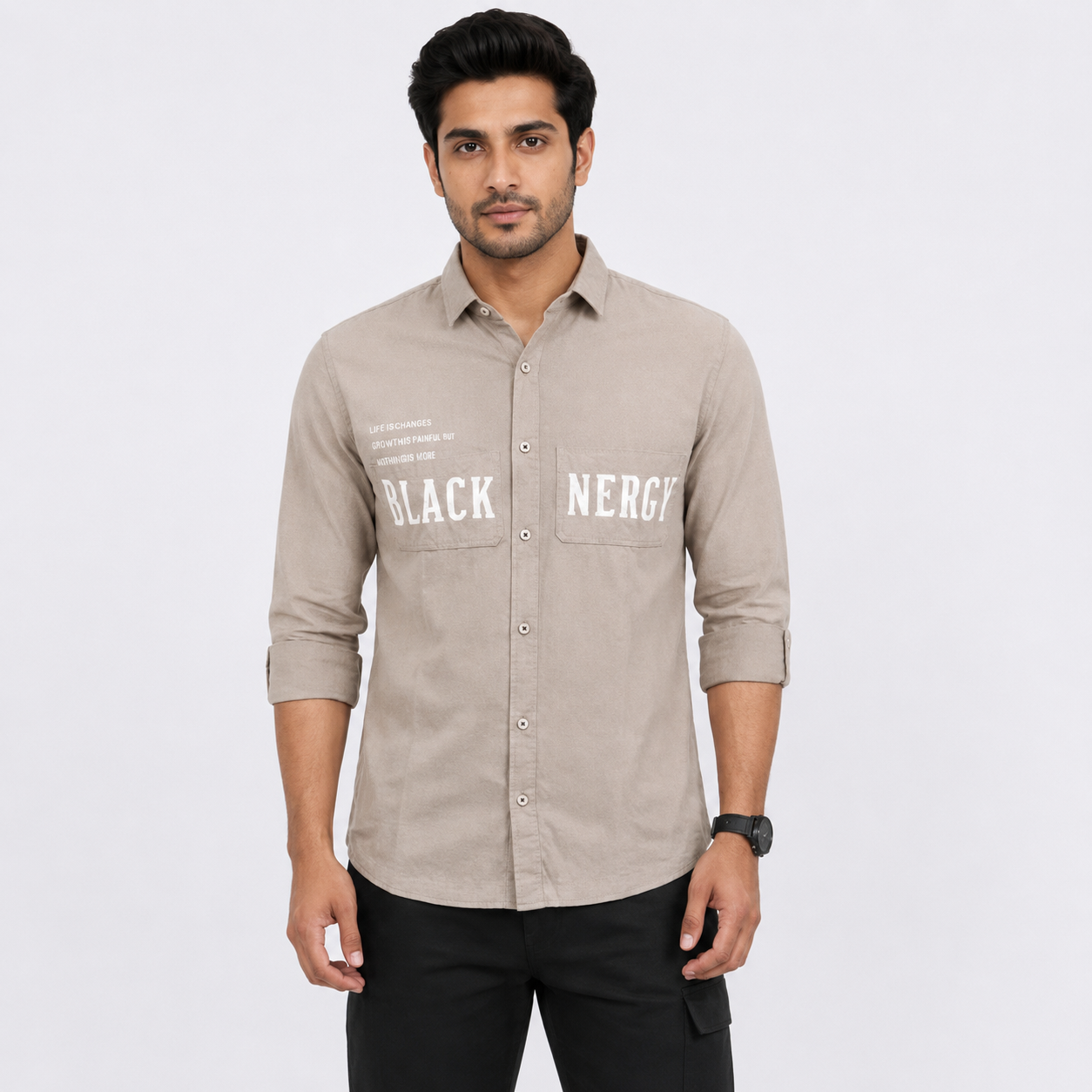 OB-690 CLASSIC LOOK GREY IMPOTED SHIRT