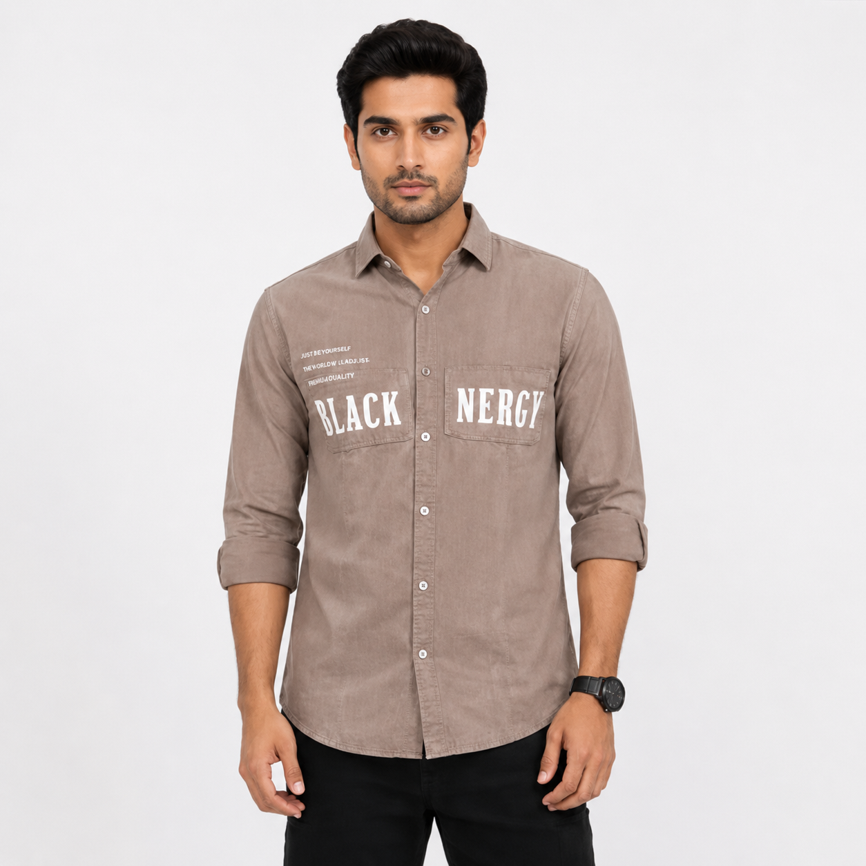 OB-690 CLASSIC LOOK BROWN IMPOTED SHIRT