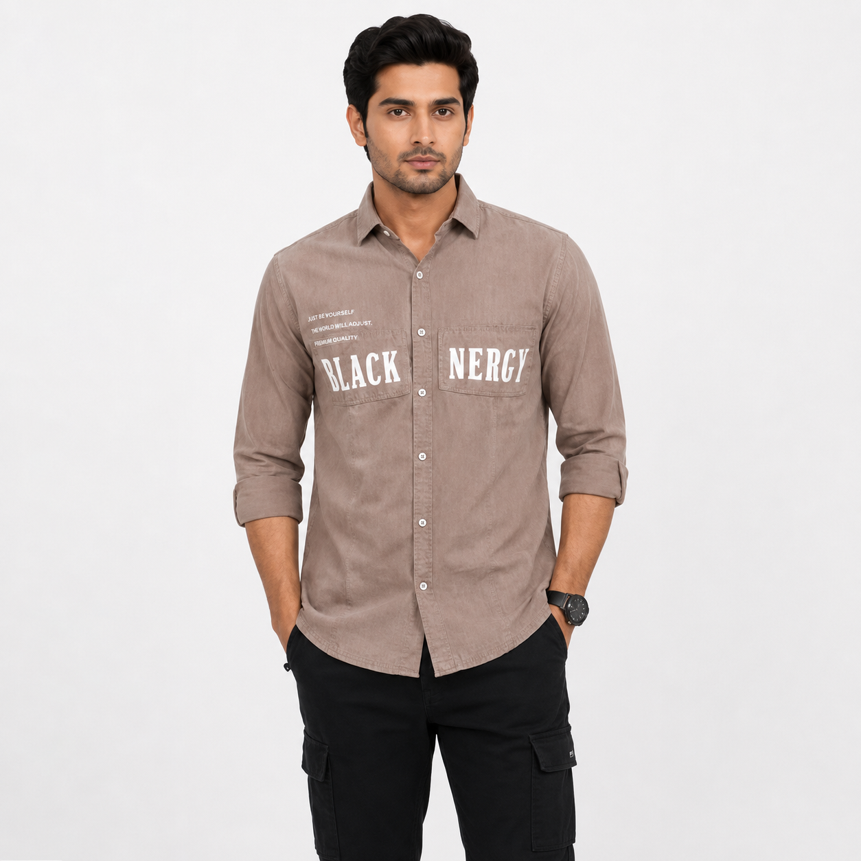 OB-690 CLASSIC LOOK BROWN IMPOTED SHIRT