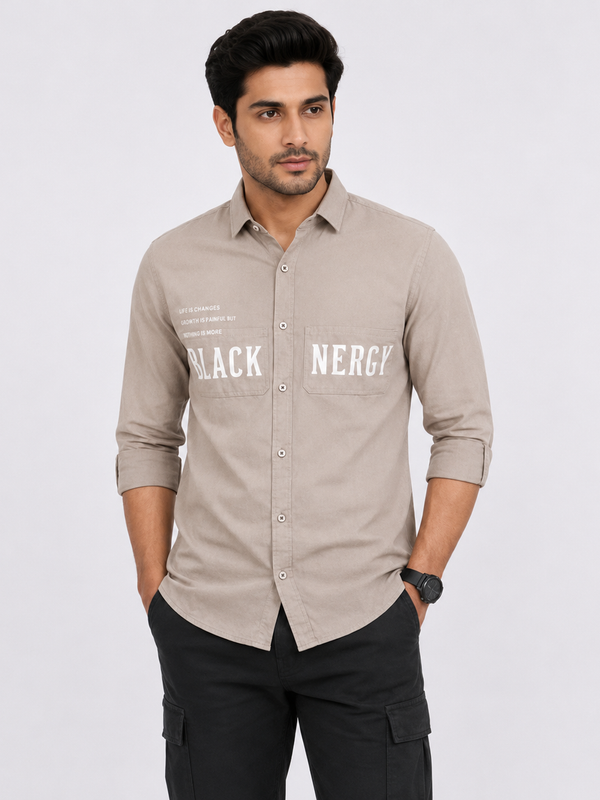OB-690 CLASSIC LOOK GREY IMPOTED SHIRT
