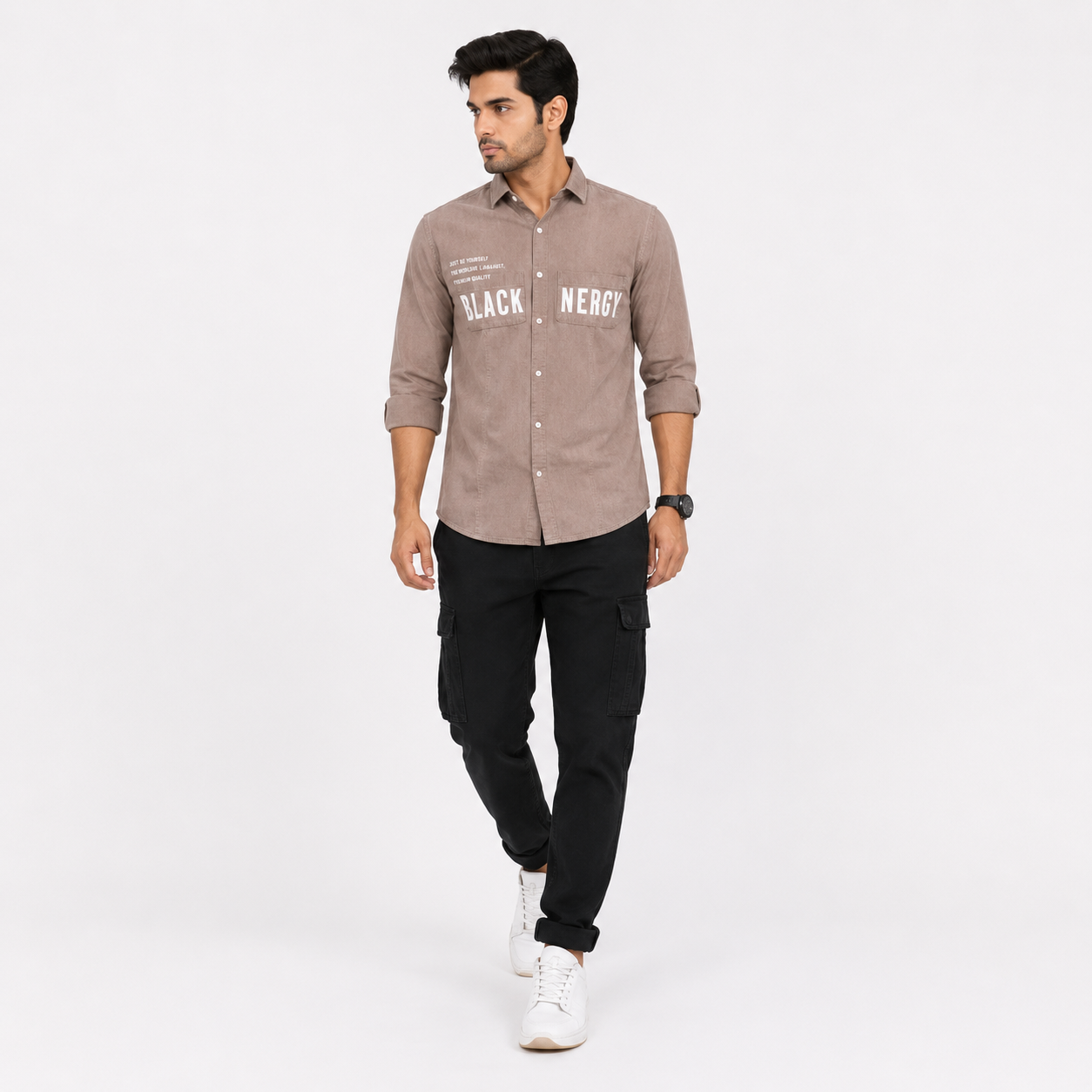 OB-690 CLASSIC LOOK BROWN IMPOTED SHIRT