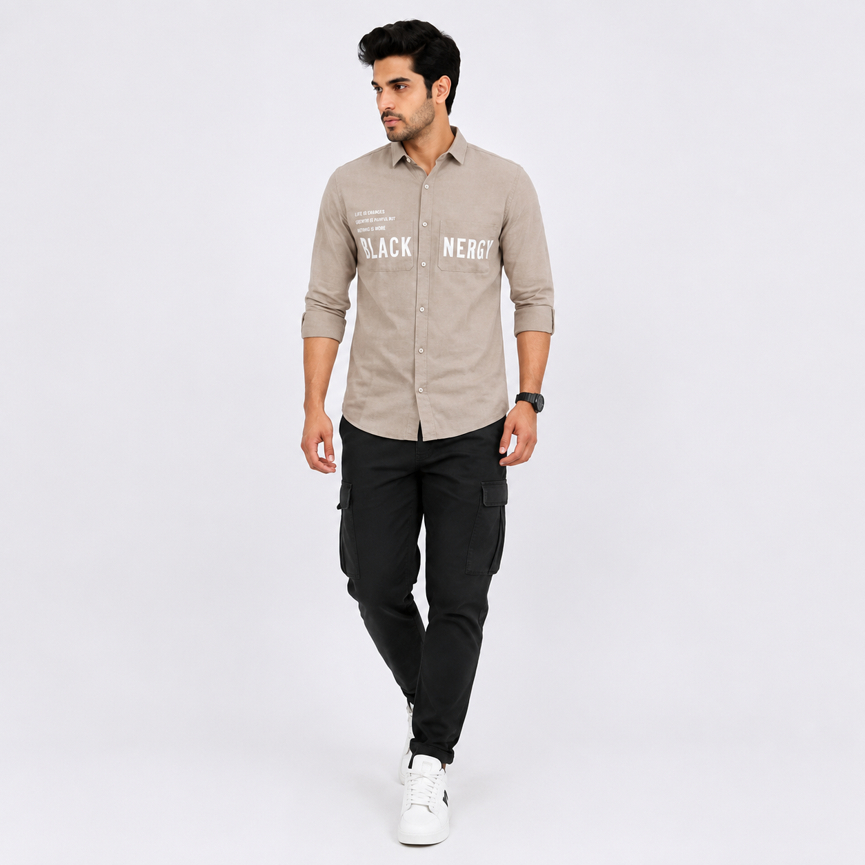 OB-690 CLASSIC LOOK GREY IMPOTED SHIRT
